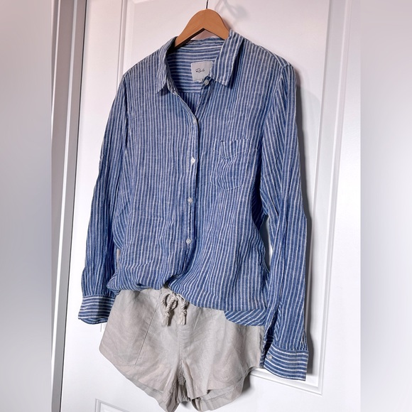 Rails Charli Azure Stripe Button Up - Picture 3 of 11